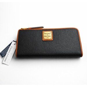 Dooney & Bourke Pebble Grain Zip Clutch Wristlet Wallet Midnight Blue NWT